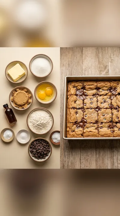 Chewy Chocolate Chip Cookie Bars - ready to serve