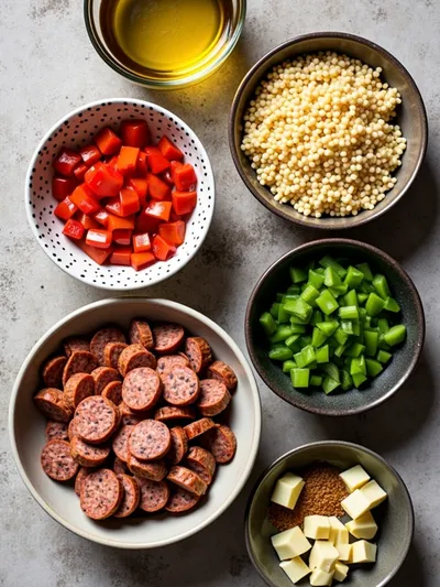 1 Pot Cajun Orzo: Easy One-Pot Dinner - ingredients preparation