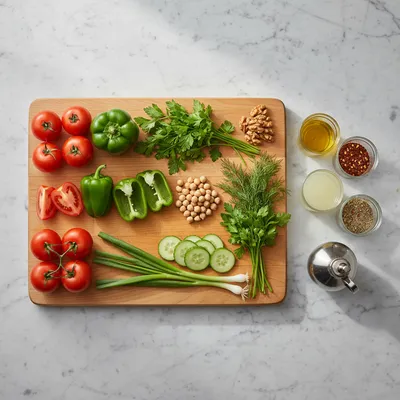 5 Çeşit Salata Meze Tabağı - cooking process