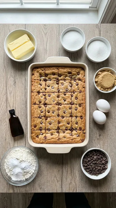 Chewy Chocolate Chip Cookie Bars - cooking process