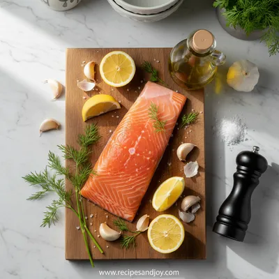 Easy Air Fryer Salmon - ingredients preparation