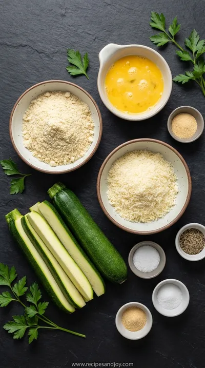 Air Fryer Zucchini Fries: Crispy Healthy Snack - ingredients preparation