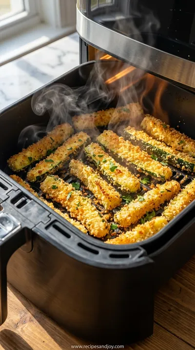 Air Fryer Zucchini Fries: Crispy Healthy Snack - cooking process