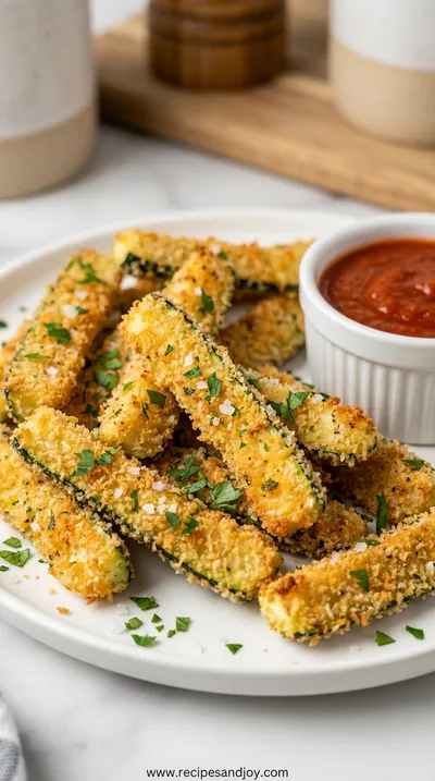 Air Fryer Zucchini Fries: Crispy Healthy Snack - ready to serve