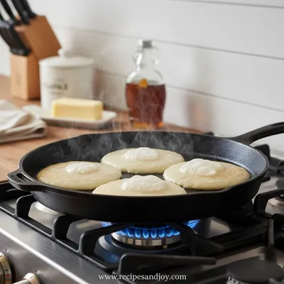 Fluffy American Pancakes Recipe - cooking process