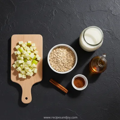 Apple Cinnamon Overnight Oats Recipe - ingredients preparation