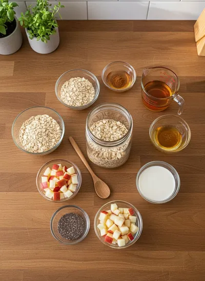Apple Cinnamon Overnight Oats - ingredients preparation