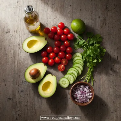 Avocado Tomato Cucumber Salad - cooking process