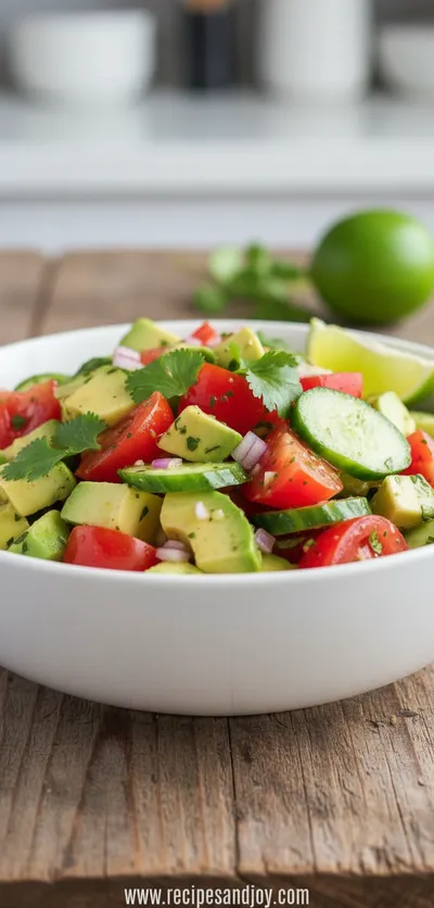 Avocado Tomato Cucumber Salad - ready to serve