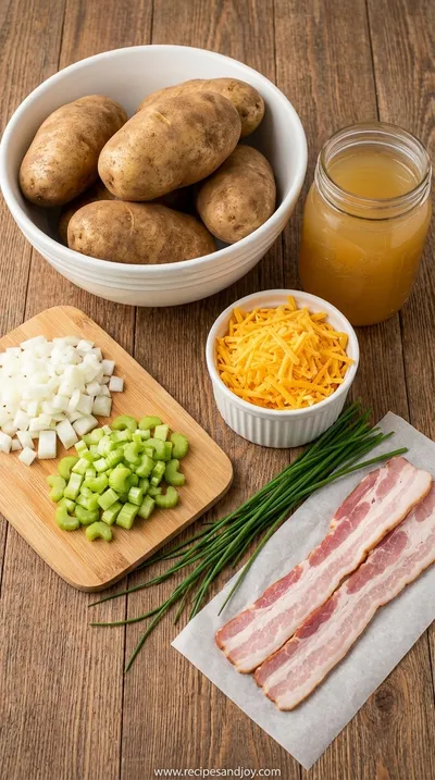 Baked Potato Soup Recipe - Easy & Comforting - ingredients preparation