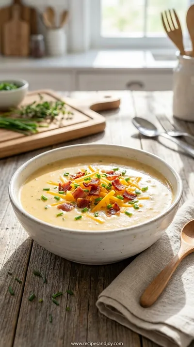 Baked Potato Soup Recipe - Easy & Comforting