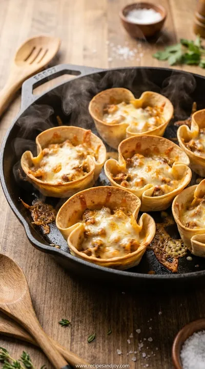 Easy Baked Taco Chaat Cups: Crunchy Papdi Appetizer - cooking process