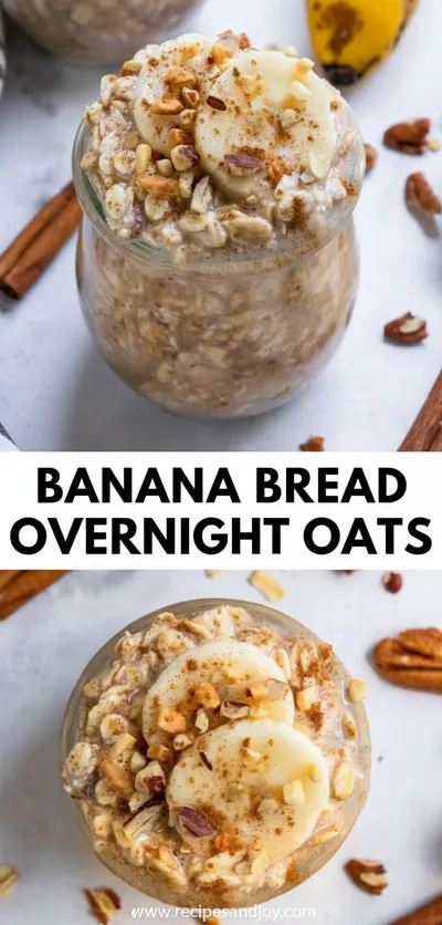 Banana Bread Overnight Oats Recipe - ingredients preparation