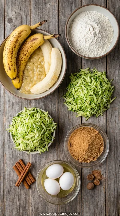 Banana Zucchini Bread: Easy Recipe with Sweet Spices - ingredients preparation