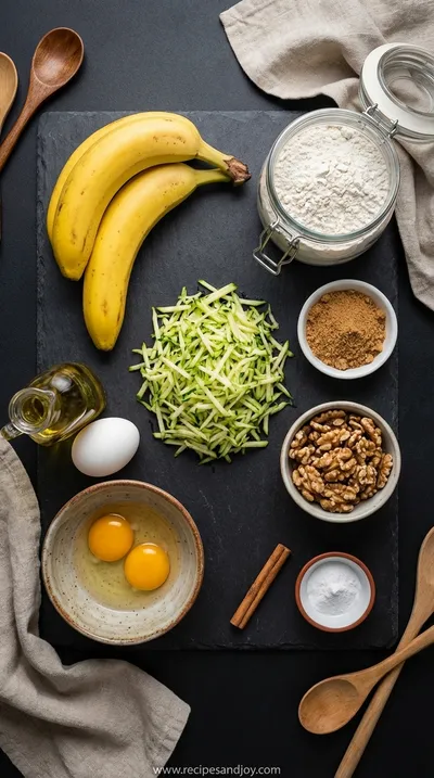 Banana Zucchini Muffins Recipe - ingredients preparation