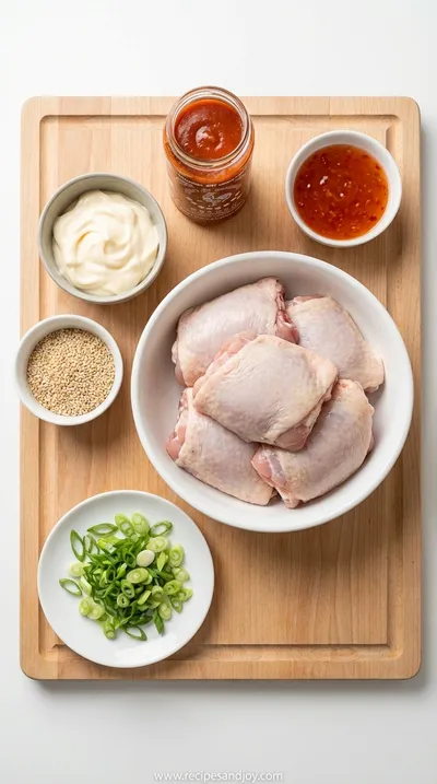 Skillet Bang Bang Chicken Thighs: Easy Recipe - ingredients preparation