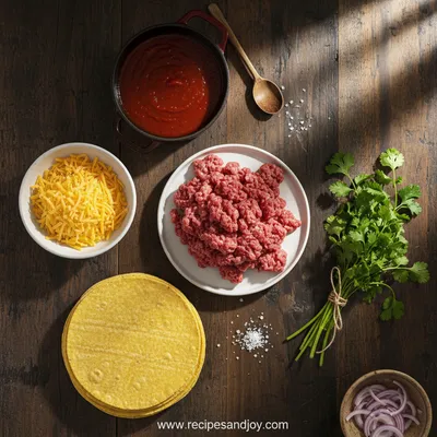 5-Ingredient Beef Enchiladas - cooking process