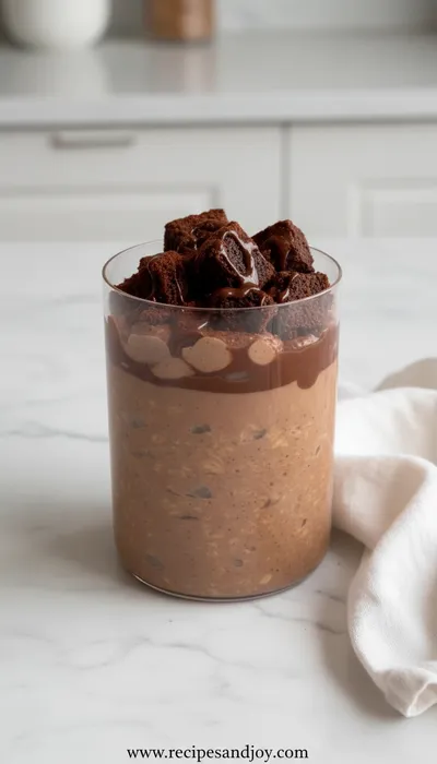 Blended Brownie Batter Overnight Oats