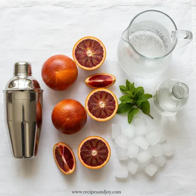 Blood Orange Mocktail Spritzer - cooking process