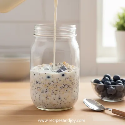 Blueberry Overnight Oats Recipe - ingredients preparation