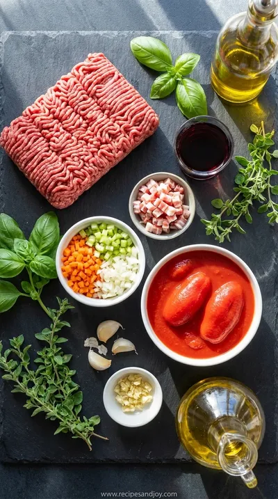 Bolognese Sauce Recipe: Rich and Flavorful - ingredients preparation
