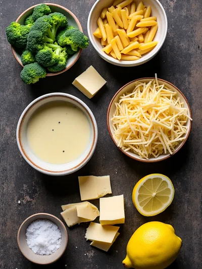 Broccoli Cheese Pasta – Easy Everyday Dinner - ingredients preparation