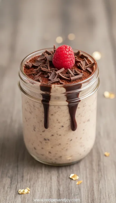 Brownie Batter Overnight Oats Recipe - ready to serve