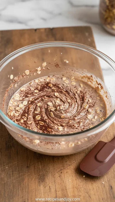 Brownie Batter Overnight Oats Recipe - ingredients preparation