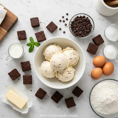 Brownie Ice Cream Cake - cooking process