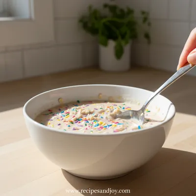 Cake Batter Overnight Oats Recipe - cooking process