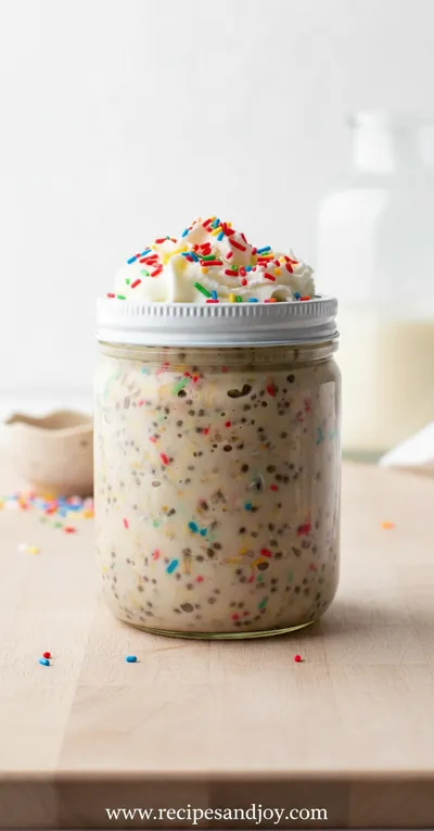 Cake Batter Overnight Oats Recipe - ready to serve