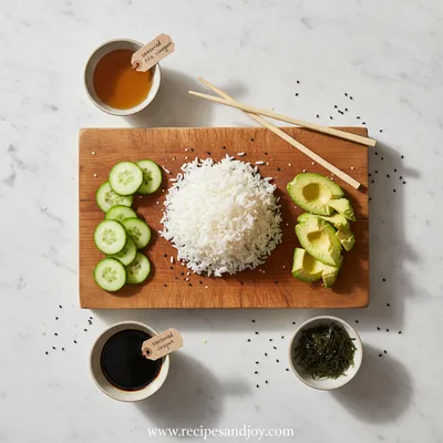 Easy California Roll Cucumber Salad - ingredients preparation