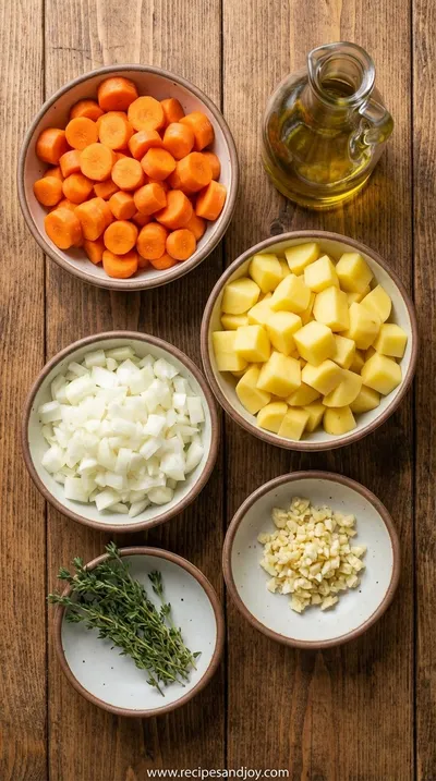Carrot Potato Soup: Simple & Healthy Family Recipe - ingredients preparation