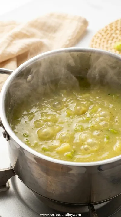 Easy Celery Potato Soup Recipe - Healthy & Simple - cooking process