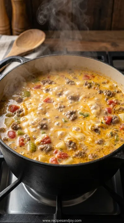 Easy Cheeseburger Soup: Ultimate Comfort Recipe - cooking process