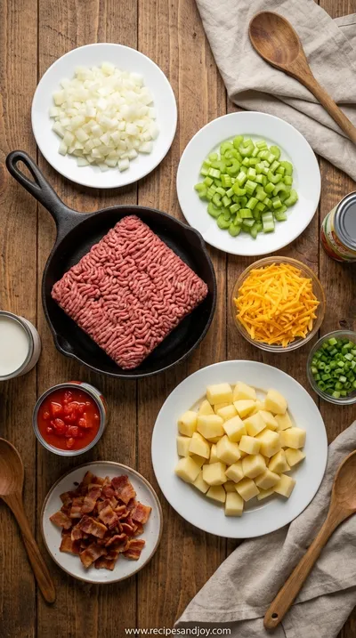 Easy Cheeseburger Soup: Ultimate Comfort Recipe - ingredients preparation