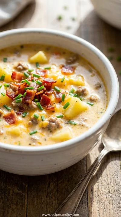 Cheesy Hamburger Potato Soup: Family Favorite Recipe - ready to serve