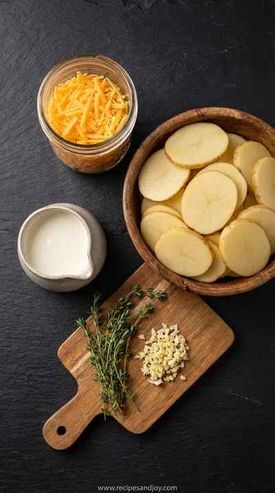 Easy Cheesy Scalloped Potatoes: Simple Family Recipe - ingredients preparation