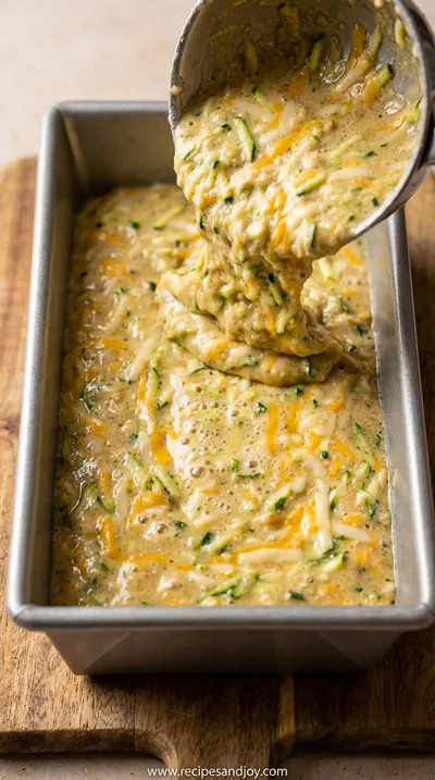 One Bowl Cheesy Zucchini Bread Recipe - cooking process