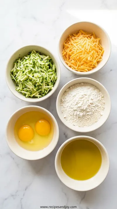 One Bowl Cheesy Zucchini Bread Recipe - ingredients preparation