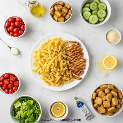 20-Minute Chicken Caesar Pasta Salad - cooking process