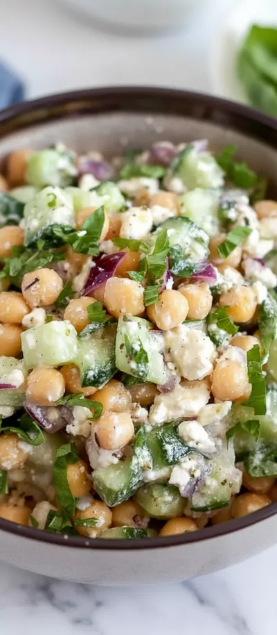 Chickpea Cucumber Feta Salad – Protein Packed Greek Recipe
