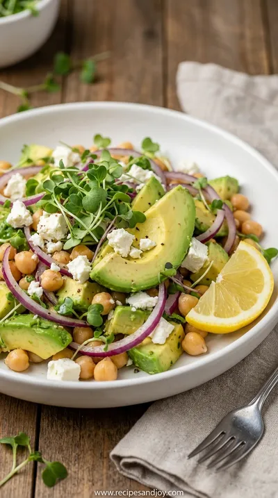 Chickpea Feta Avocado Salad: Healthy & Simple Recipe - ready to serve