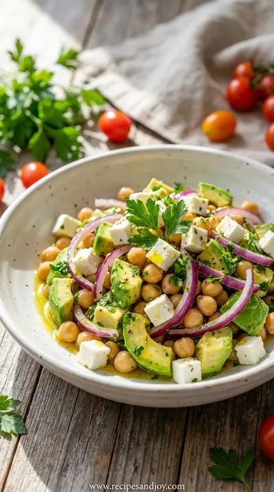 Chickpea Feta Avocado Salad: Healthy & Simple Recipe