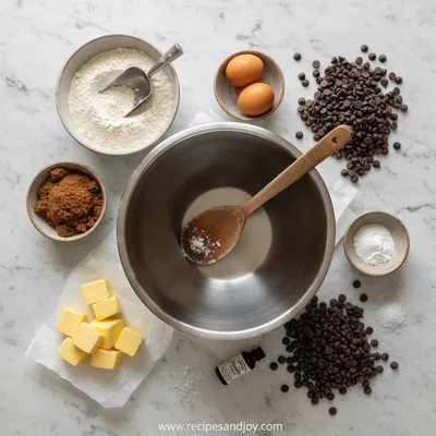 Ultra Thick Bakery Style Chocolate Chip Cookies - ingredients preparation