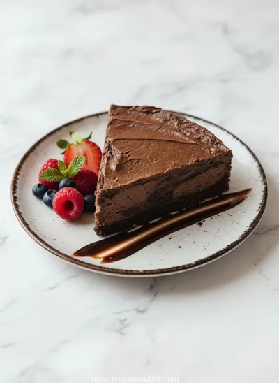 Chocolate Cottage Cheese Cheesecake - ready to serve