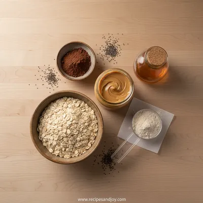Chocolate Protein Bliss Balls - Healthy Energy Bites - ingredients preparation