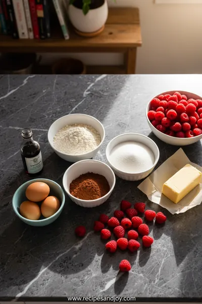 Chocolate Raspberry Cake Recipe For Family Desserts - ingredients preparation