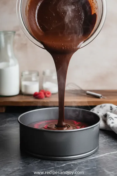 Chocolate Raspberry Cake Recipe For Family Desserts - cooking process