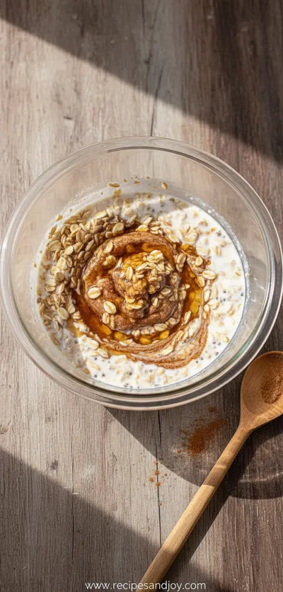 Cinnamon Roll Overnight Oats Recipe - ingredients preparation